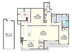 La casa Ashiyagawa Base 3LDKの間取図画像