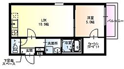 フジパレス東灘3番館 1LDKの間取図画像