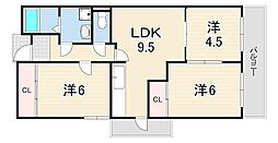 ガーネット森北町 3LDKの間取図画像