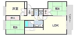 ハイツ芦屋 3LDKの間取図画像