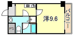 メインステージ芦屋茶屋之町 1Kの間取図画像