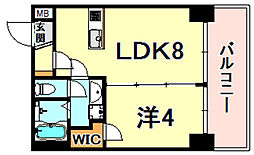 ブエナビスタ神戸イースト 1LDKの間取図画像