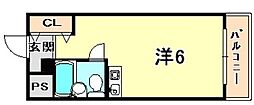 ダイドーメゾン芦屋 ワンルームの間取図画像