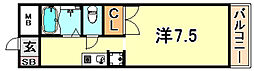 デュオ・ラフィーネ 1Kの間取図画像