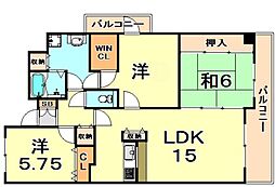 アーデンコート住吉川 3LDKの間取図画像
