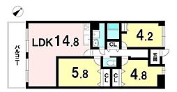 ユニライフ北大阪2号棟 3LDKの間取図画像