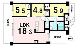 コスモシティ森林公園壱番館 3LDKの間取図画像
