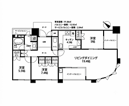 グランドメゾン萩の宮 3LDKの間取図画像
