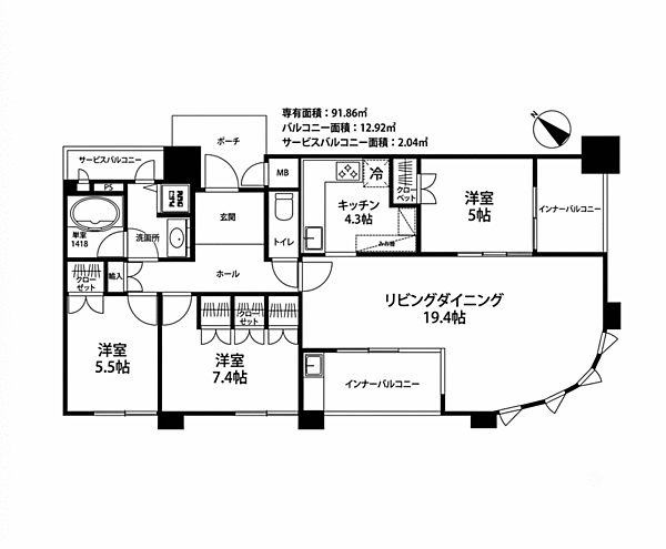 間取りを拡大表示