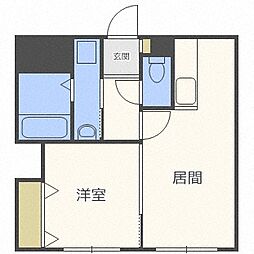 リデーレ菊水 1LDKの間取図画像