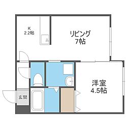 SORAライブマーケット平岸 1LDKの間取図画像