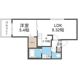 ウェルズ平岸 1LDKの間取図画像