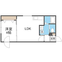 ラフィーネ医大前 1LDKの間取図画像