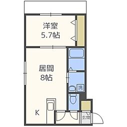アクアトピア福住 1LDKの間取図画像