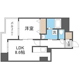 S-FORT北大前 1LDKの間取図画像