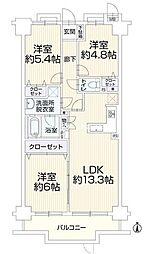 マージュ高幡不動 3LDKの間取図画像