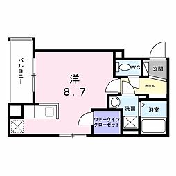 ヒカルサ明石南王子 ワンルームの間取図画像