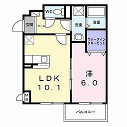 プレミアスペースII 1LDKの間取図画像