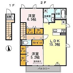 パルティーダS 2LDKの間取図画像