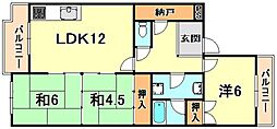 ハピネス 3LDKの間取図画像