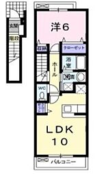 グレース伍番館 1LDKの間取図画像