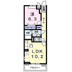 ファーストヒルズ 1LDKの間取図画像