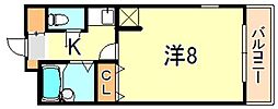 エスポワール大津和 1Kの間取図画像