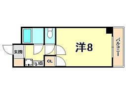 ステューディオ46 1Kの間取図画像