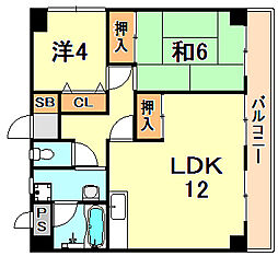 サンテラス垂水 2LDKの間取図画像
