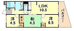 メルディアキューブ舞子 3LDKの間取図画像