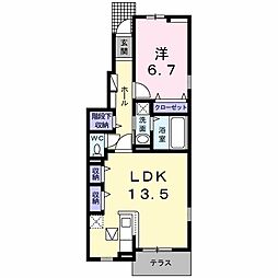 メゾンドカルム6 1LDKの間取図画像