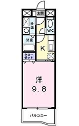 フォレストビュー 1Kの間取図画像