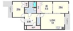 リバーグリーン藤村 3LDKの間取図画像