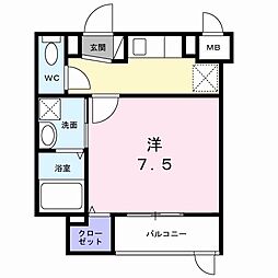 神戸市垂水区山手3丁目アパート 1Kの間取図画像