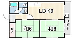 サンフローレ千代ケ丘 2LDKの間取図画像