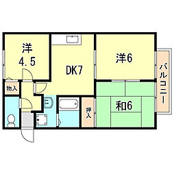 ハイツナカノ 3DKの間取図画像