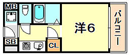 SPARROW'SNEST ワンルームの間取図画像