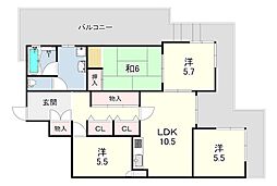 アスパイヤ千鳥ケ丘 4LDKの間取図画像