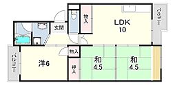 グリーンハイツ桃山 3LDKの間取図画像