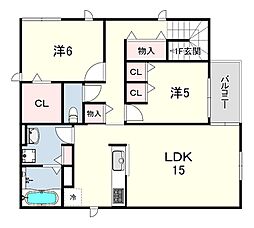 ブルーノ芦屋大桝 2LDKの間取図画像