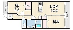 ヴェールメゾン 2LDKの間取図画像