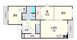 コーポ久兼 3LDKの間取図画像