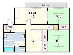 サンシャイン池上 3LDKの間取図画像
