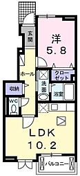 フェリース1 1LDKの間取図画像