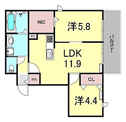 パル須磨公園 2LDKの間取図画像