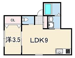 Luminart明石 1LDKの間取図画像