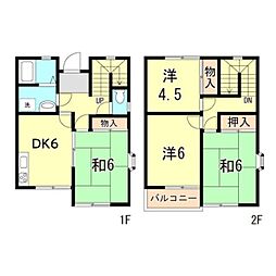 タウンハウス北別府 2LDKの間取図画像