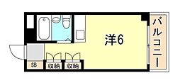 アルビオン西明石 ワンルームの間取図画像