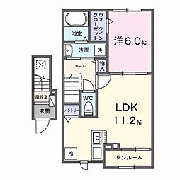 シェルエトワール 1LDKの間取図画像