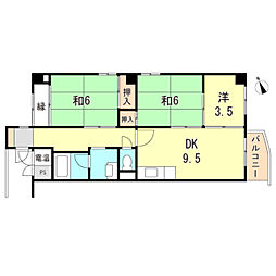 メゾン西明石 3DKの間取図画像
